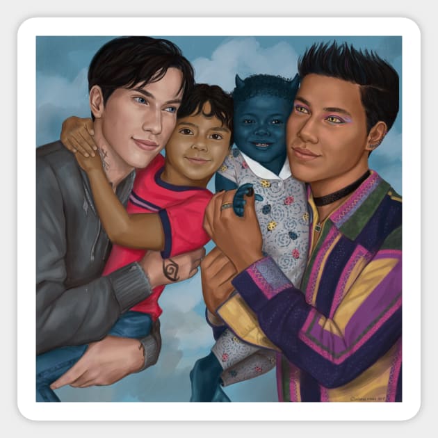 Malec Family Portrait Sticker by AlanaReneArt